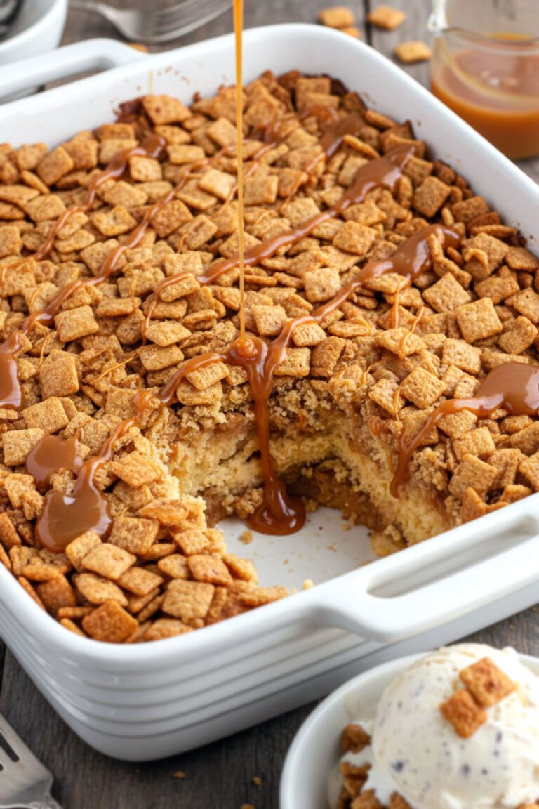 Cinnamon Toast Crunch Caramel Apple Dump Cake