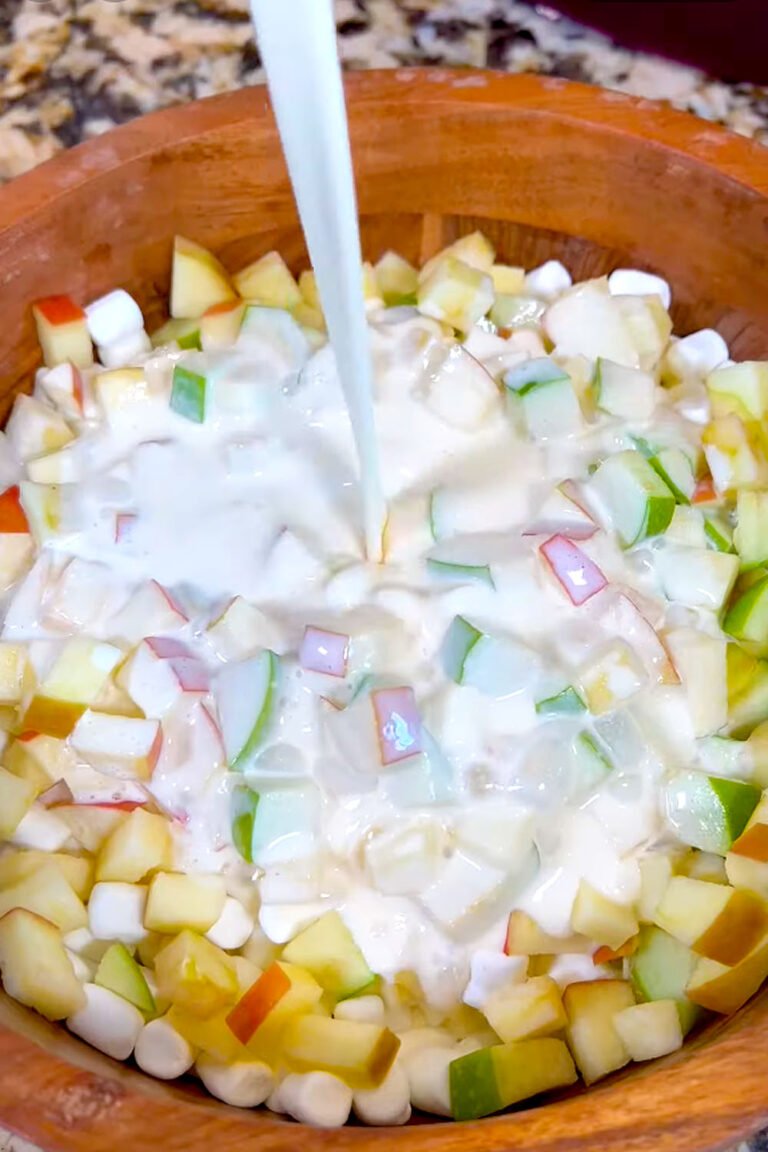 Fruit Salad with Marshmallows and Apples