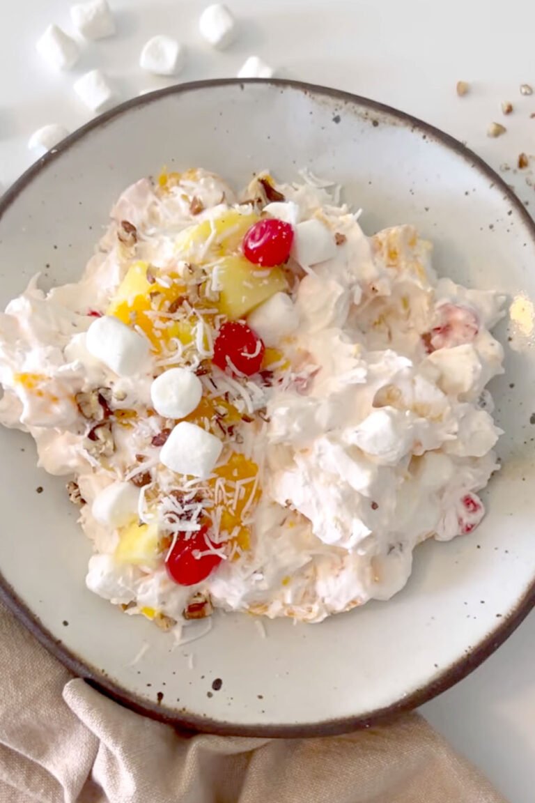 Fruit Salad with Marshmallows and Pecans