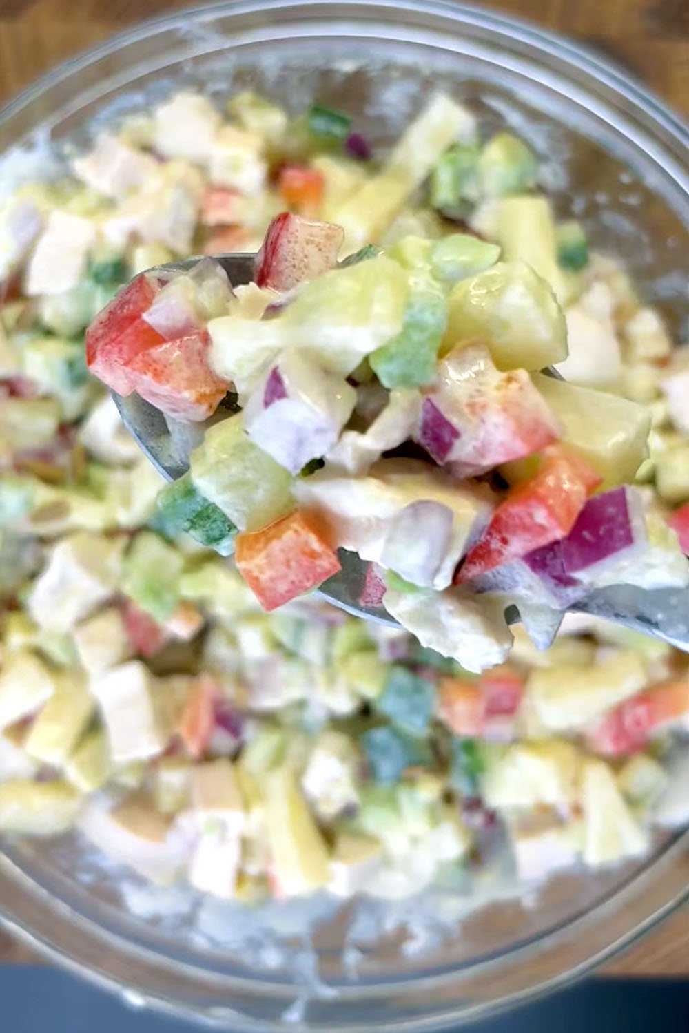 Fruit Salad with Vanilla Pudding and Pineapple Juice