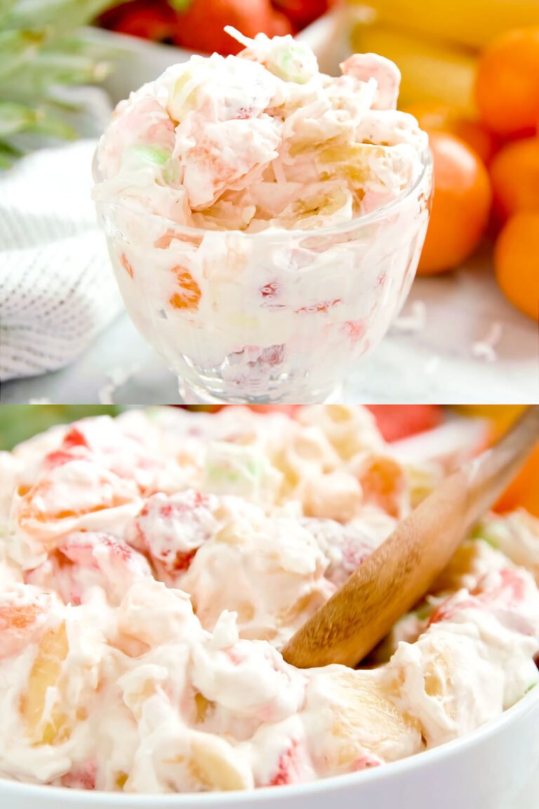 Fruit Salad with Whipped Cream and Marshmallows Mandarin Oranges
