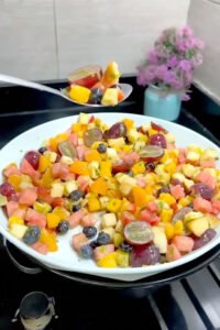 fruit salad with apples and grapes