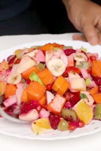 fruit salad with apricot dressing