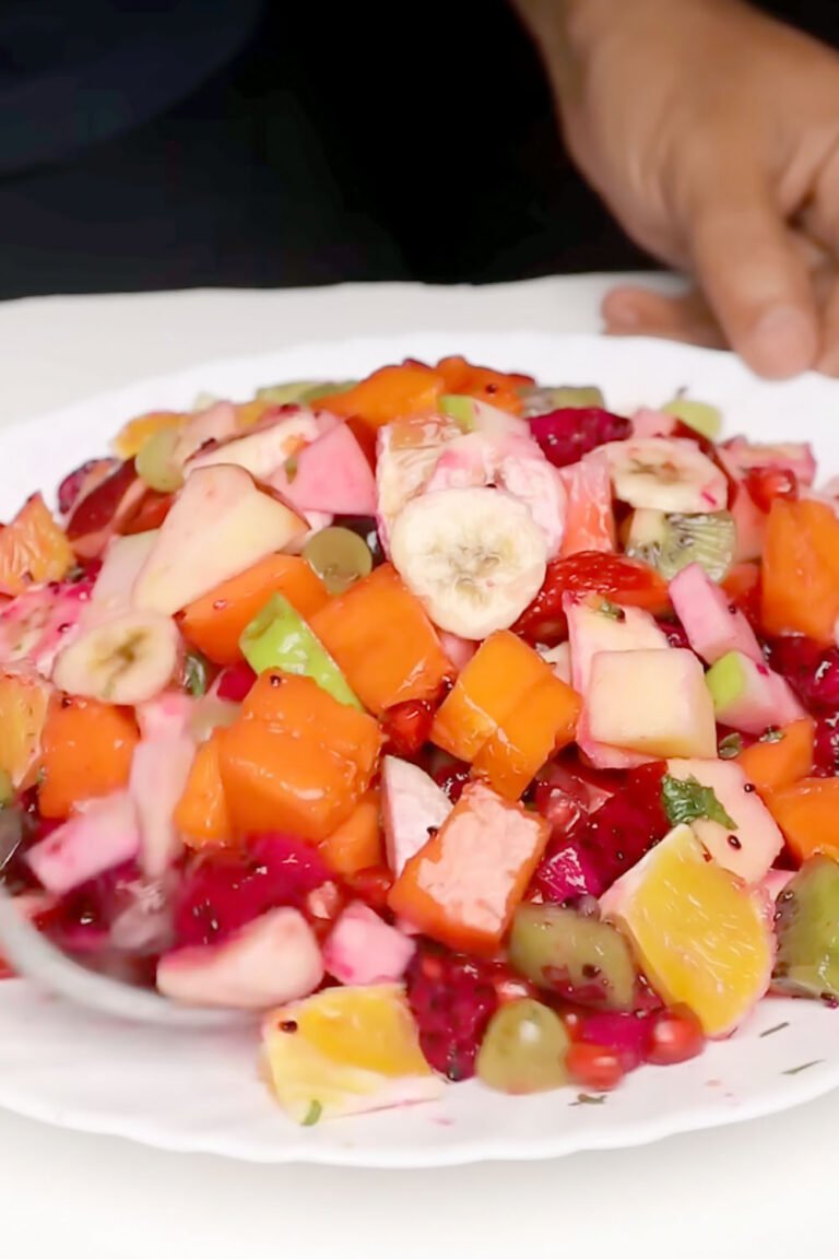 fruit salad with apricot dressing