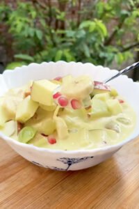 fruit salad with bananas and apples