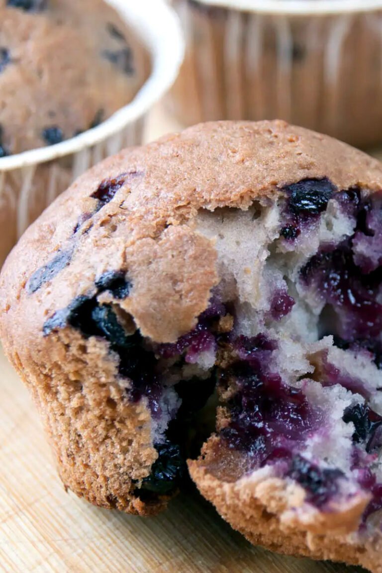 Homemade Banana Blueberry Muffins with Yogurt