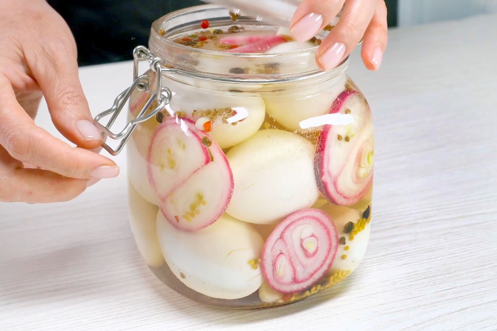 Hard Boiled Eggs with Pickled Onions