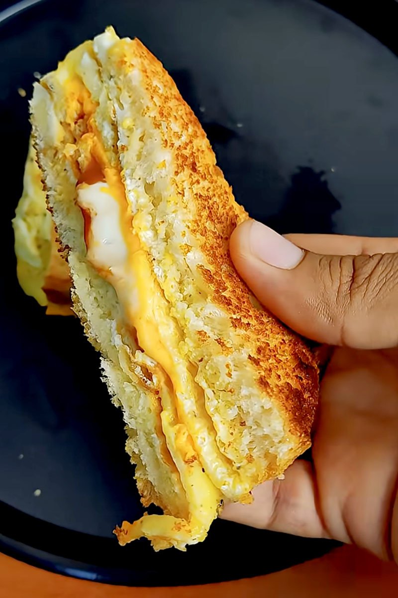 Fried Egg and Bread Breakfast Dish